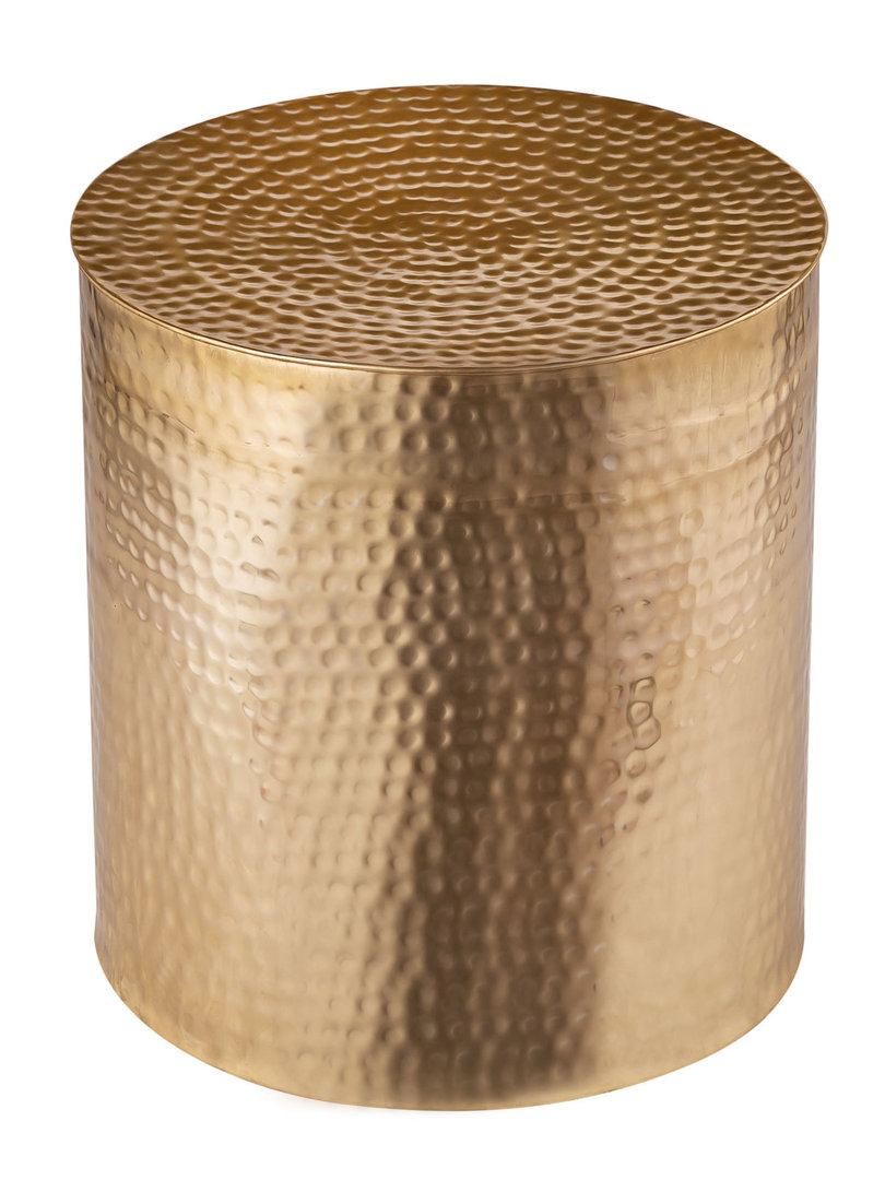 Beistelltisch gold Alu gehämmert Metall Couchtisch 40cm rund