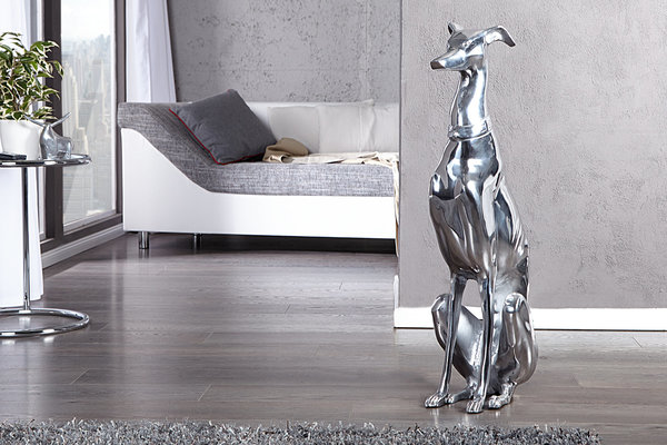 Alu Figur Skulptur WINDHUND 70cm Hundeskulptur