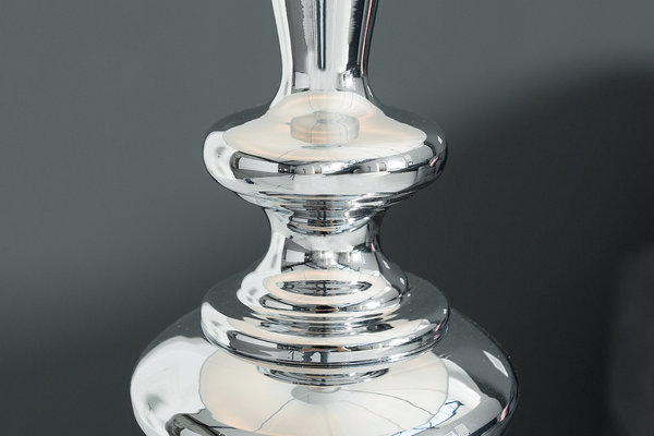 Stehlampe weiß silber 160cm Design Stehleuchte chrom Optik Standlampe