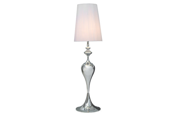 Stehlampe weiß silber 160cm Design Stehleuchte chrom Optik Standlampe