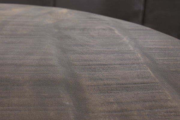 Couchtisch grau Metall Mango Massivholz 68cm mit Fach