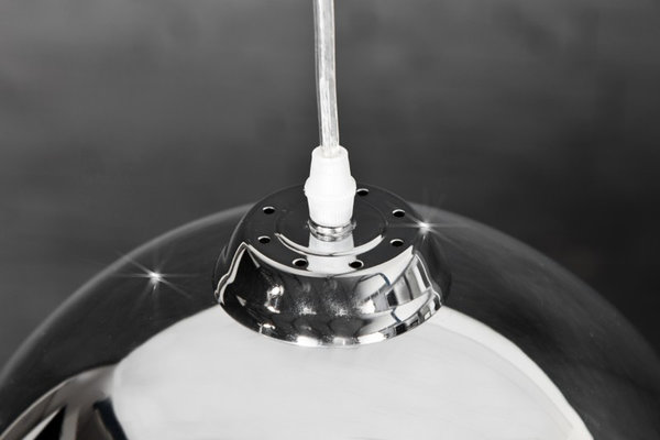 Hängelampe Retro Design Kugellampe chrom 70er Style - Versandrücklauf